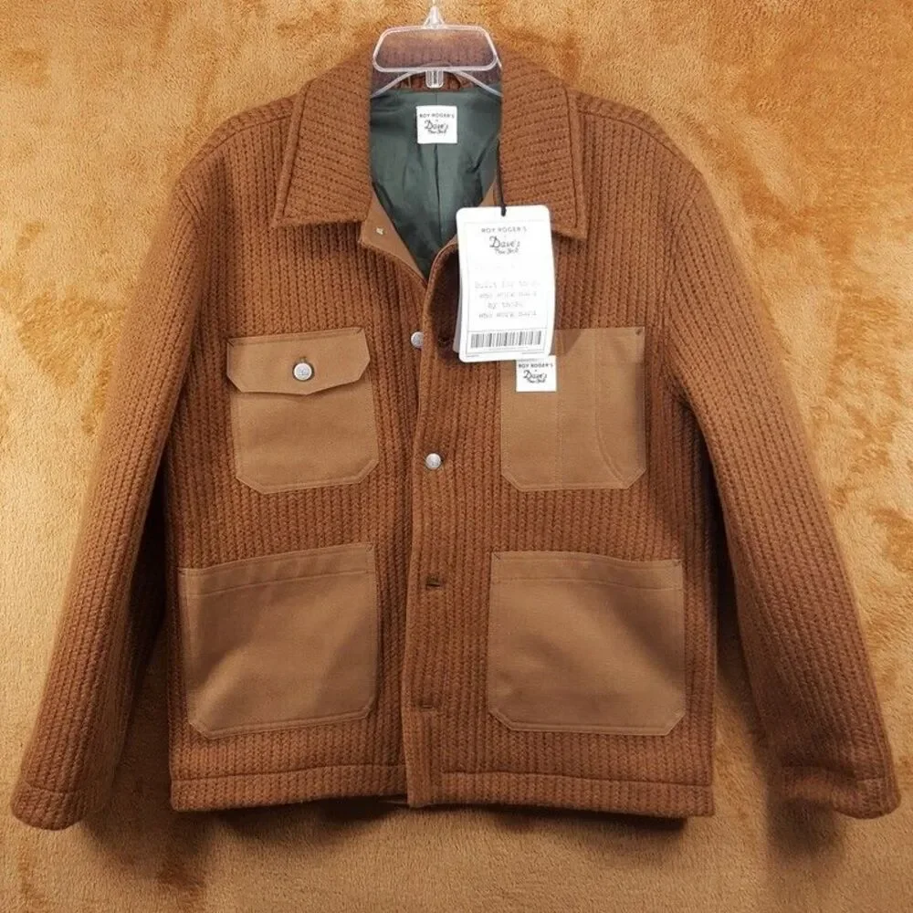 ROY ROGERS X DAVE'S NEW YORK Jacket Mens XL Brown Wool Knit Work Duck $585 - Picture 2 of 7